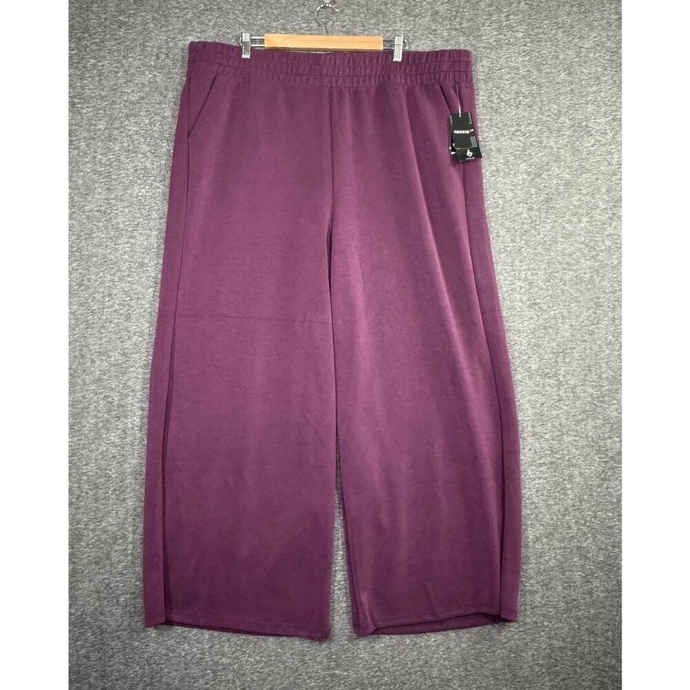 Torrid Active 3 Cupro Full Length Active Wide Leg Pant Purple NEW